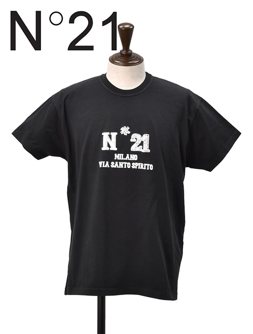 ヌメロ ヴェントゥーノ N°21 半袖Tシャツ メンズ 立体ブランドロゴプリント クルーネックカットソー ブラック コットンクロス 国内正規品 でらでら公式 :f071 4003 9000:メンズブランドでらでら公式SHOP