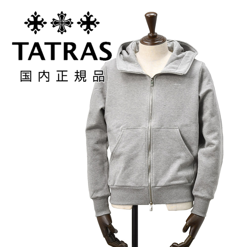 タトラス TATRAS ジップアップパーカー メンズ スウェットパーカー フェルダ FELDA シルケットコットン グレー 左袖エンボスロゴ 国内正規品 | 