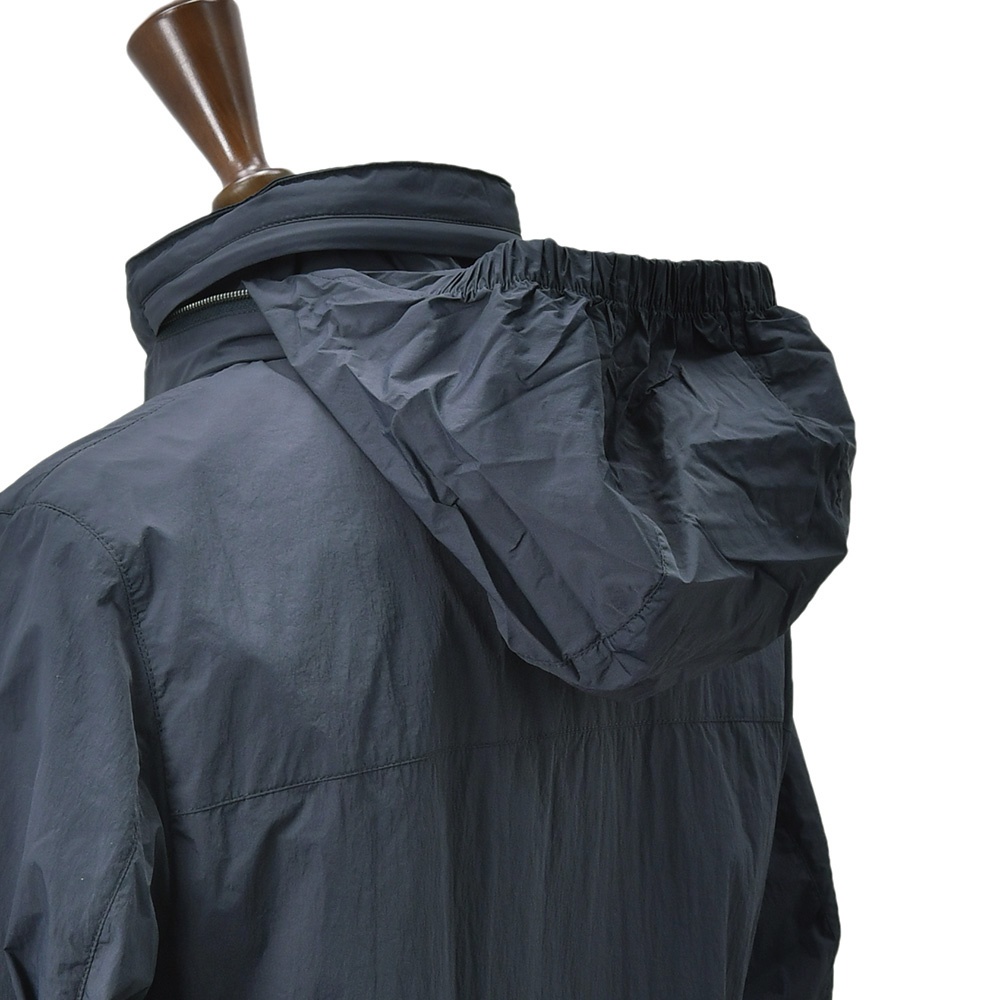 ヘルノ HERNO M-65型ライトブルゾン メンズ ミリタリーブルゾン 撥水ナイロン ULTRALIGHT CREASE ネイビー 紺 超軽量 インサイドフード 国内正規品の画像