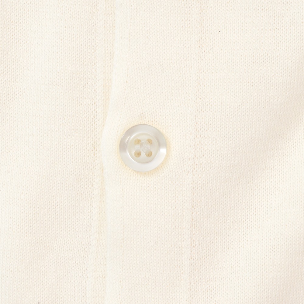 ジョンスメドレー JOHN SMEDLEY 半袖ニットシャツ メンズ カーディガン FOLKE ウェルトヘム仕様 シーアイランドコットン オフホワイト 国内正規品の画像