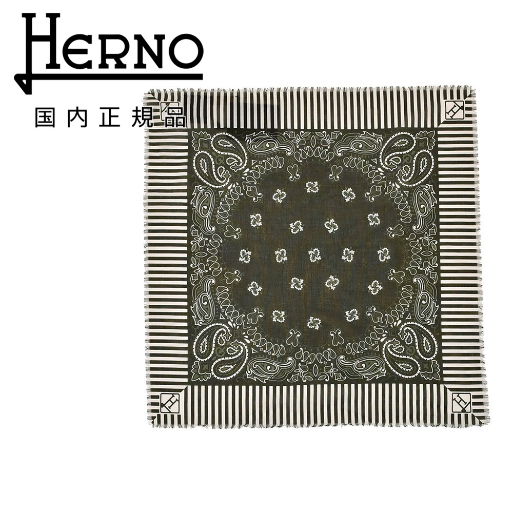 HERNO（ヘルノ） スモールスカーフ メンズ バンダナ ピュアコットン