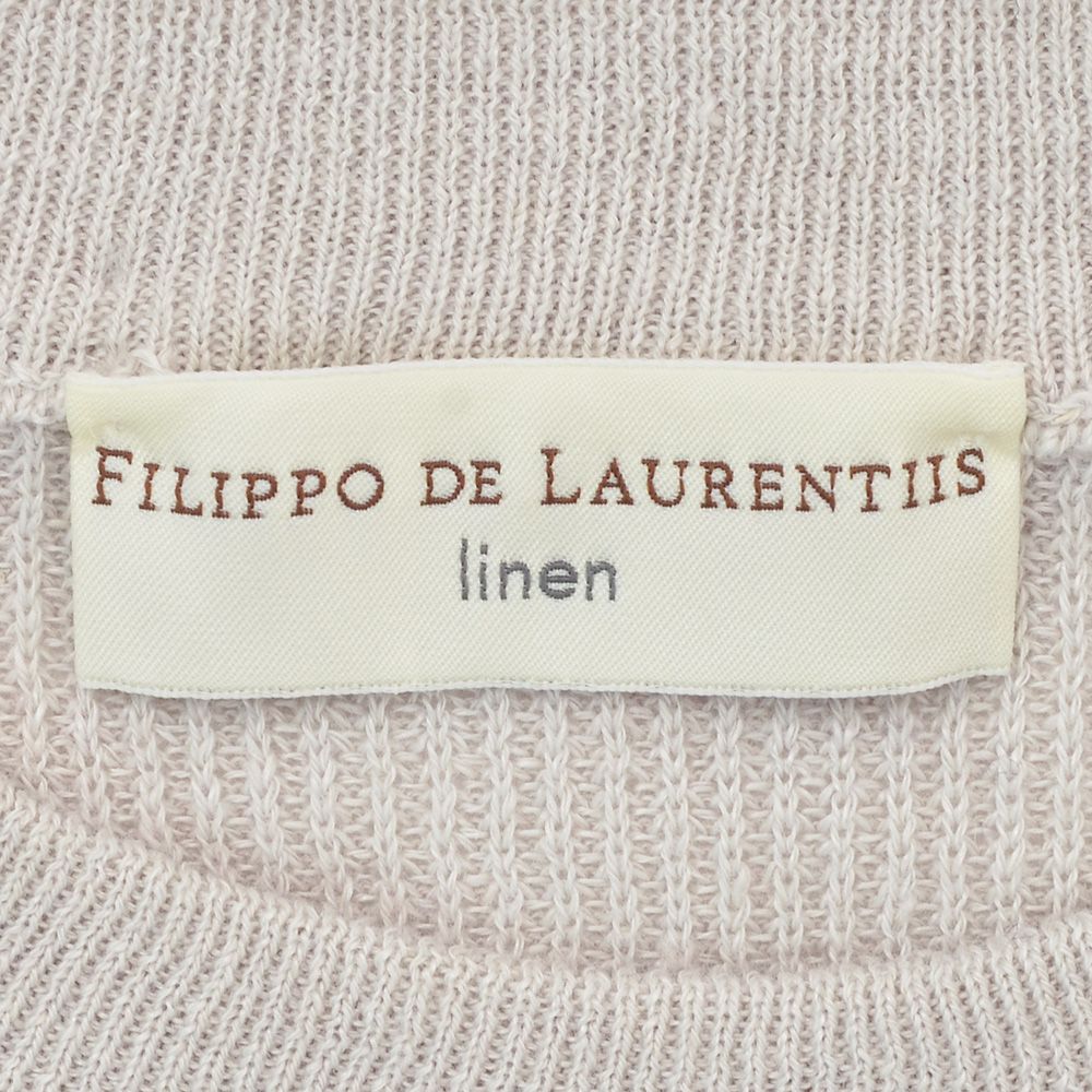 フィリッポ デ ローレンティス FILIPPO DE LAURENTIIS 長袖サマーニット メンズ クルーネック リネンコットン 14ゲージ ライトグレー リブ編み 国内正規品 |  | 07