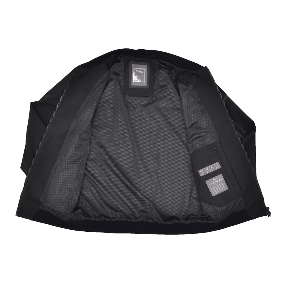 ヘルノ HERNO MA-1型ブルゾン メンズ ライトアウター 撥水ポリエステル 2LAYER WIND STOPPER ブラック 黒 超軽量&撥水 国内正規品の画像