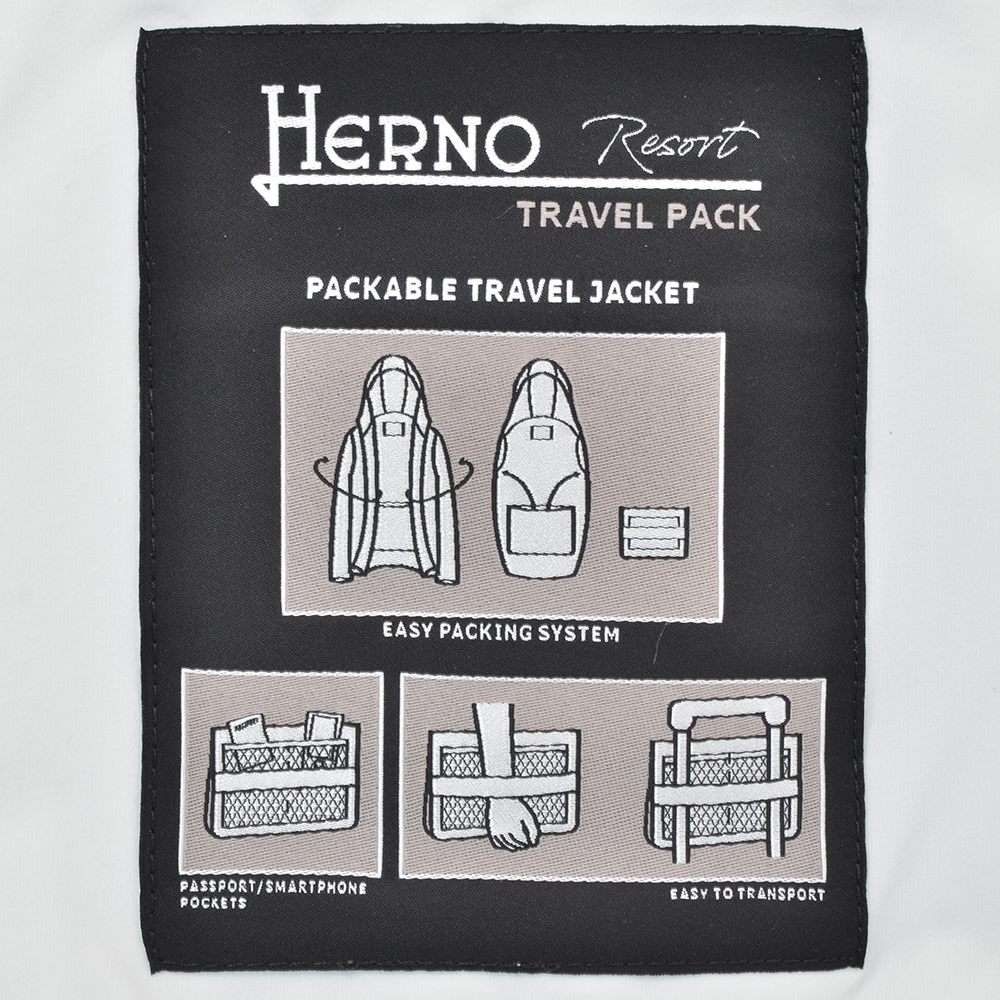 ヘルノリゾート　HERNO RESORT メンズ PI00071UR ナイロン ホワイト 白 レギュラーフィット パッカブル 撥水 国内正規品 でらでら 公式ブランドの画像