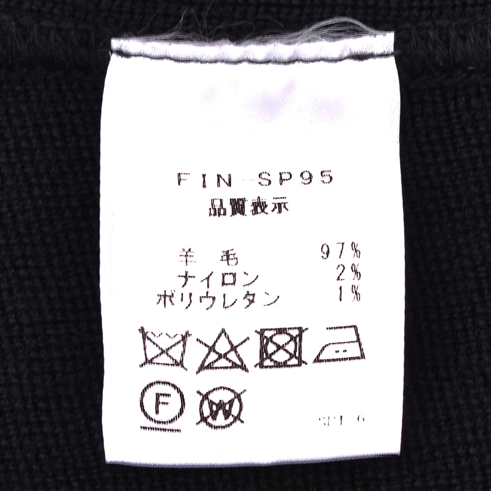 フィンジャック Finjack テーラードニットジャケット メンズ GIACCA 2 SPACCHI ブラック ウールナイロンストレッチ 畦編み マリオーネライン 国内正規品の画像