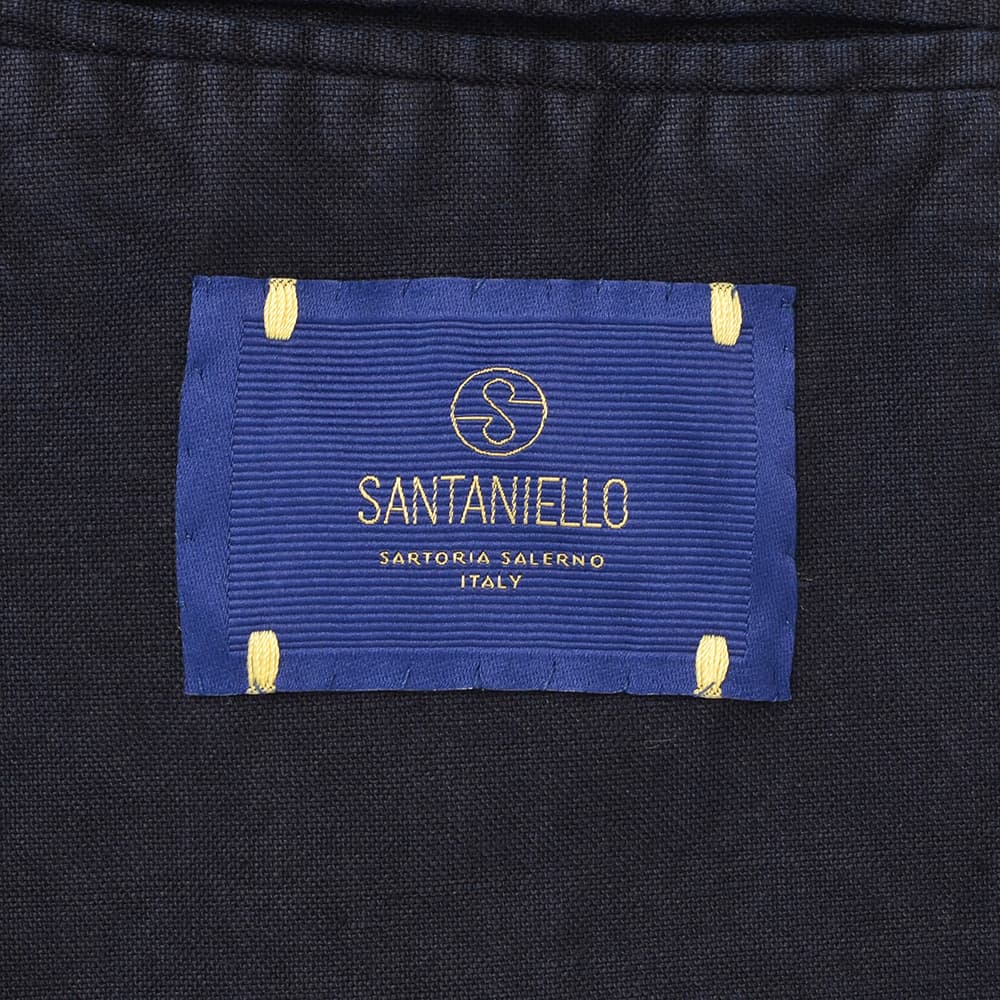 サンタニエッロ SANTANIELLO シングルジャケット メンズ テーラードジャケット GL797MF コットンリネン 綿麻 ダークネイビー 濃紺 ガーメントダイ 国内正規品の画像