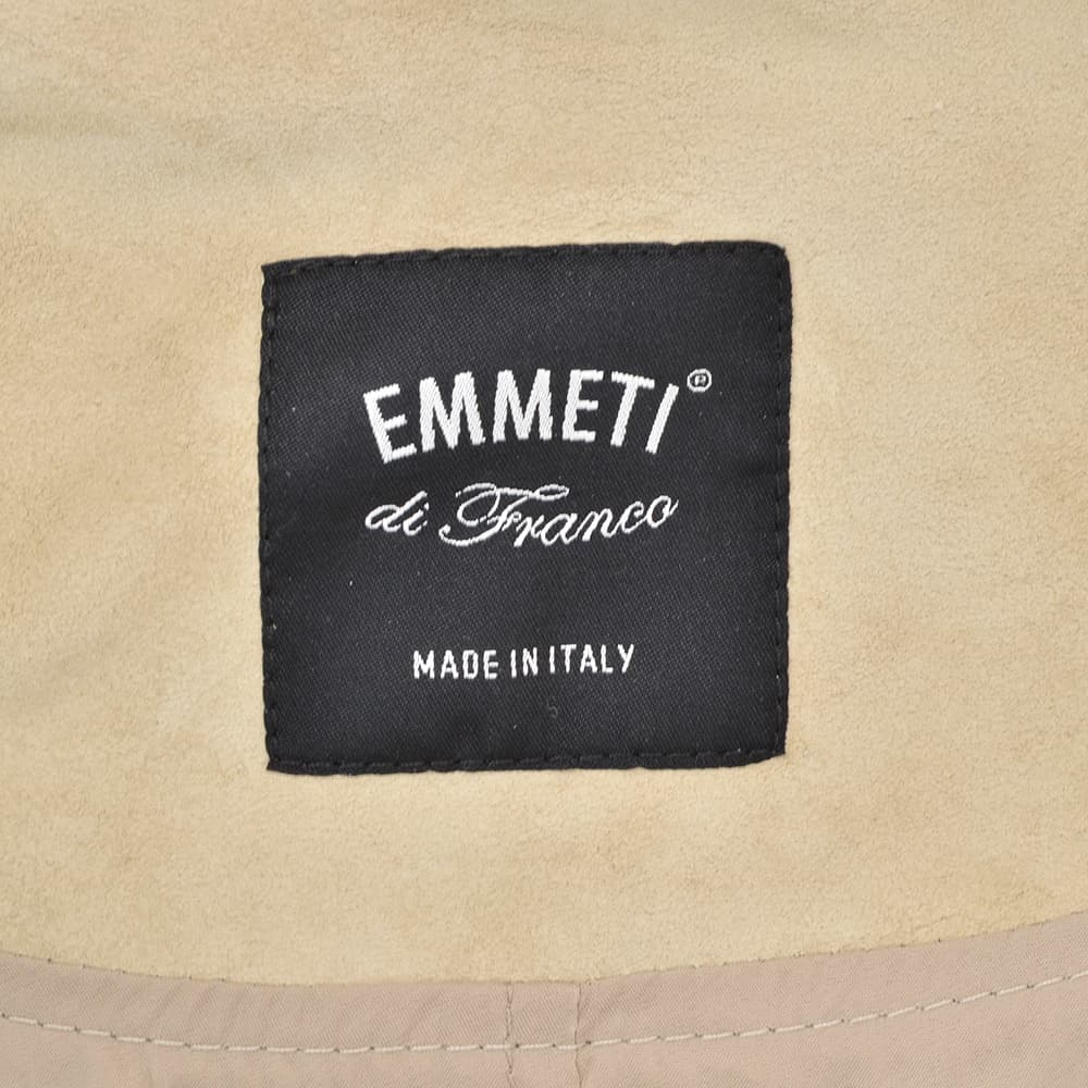エンメティ EMMETI ドライビングブルゾン メンズ GUS2モデル フライトジャケット A1型 スペシャルカーフスキンスエード ベージュ 袖カフ仕様 国内正規品の画像