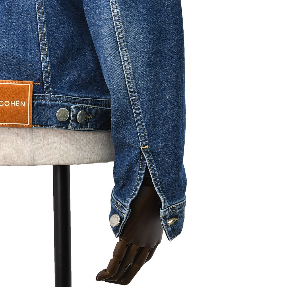 ヤコブコーエン JACOB COHEN ストレッチデニムブルゾン メンズ Gジャン コットン ブルーウォッシュ LUXURY スリムフィット シルバーパーツ国内正規品の画像