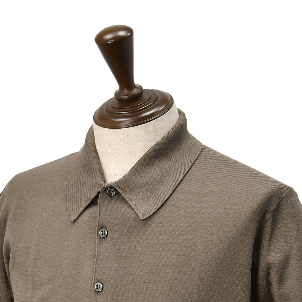 JOHN SMEDLEY ISIS ニットポロ ブラウン ジョンスメドレー Ｓ JOHN SMEDLEY（ジョンスメドレー） 半袖ニットポロシャツ メンズ ISIS
