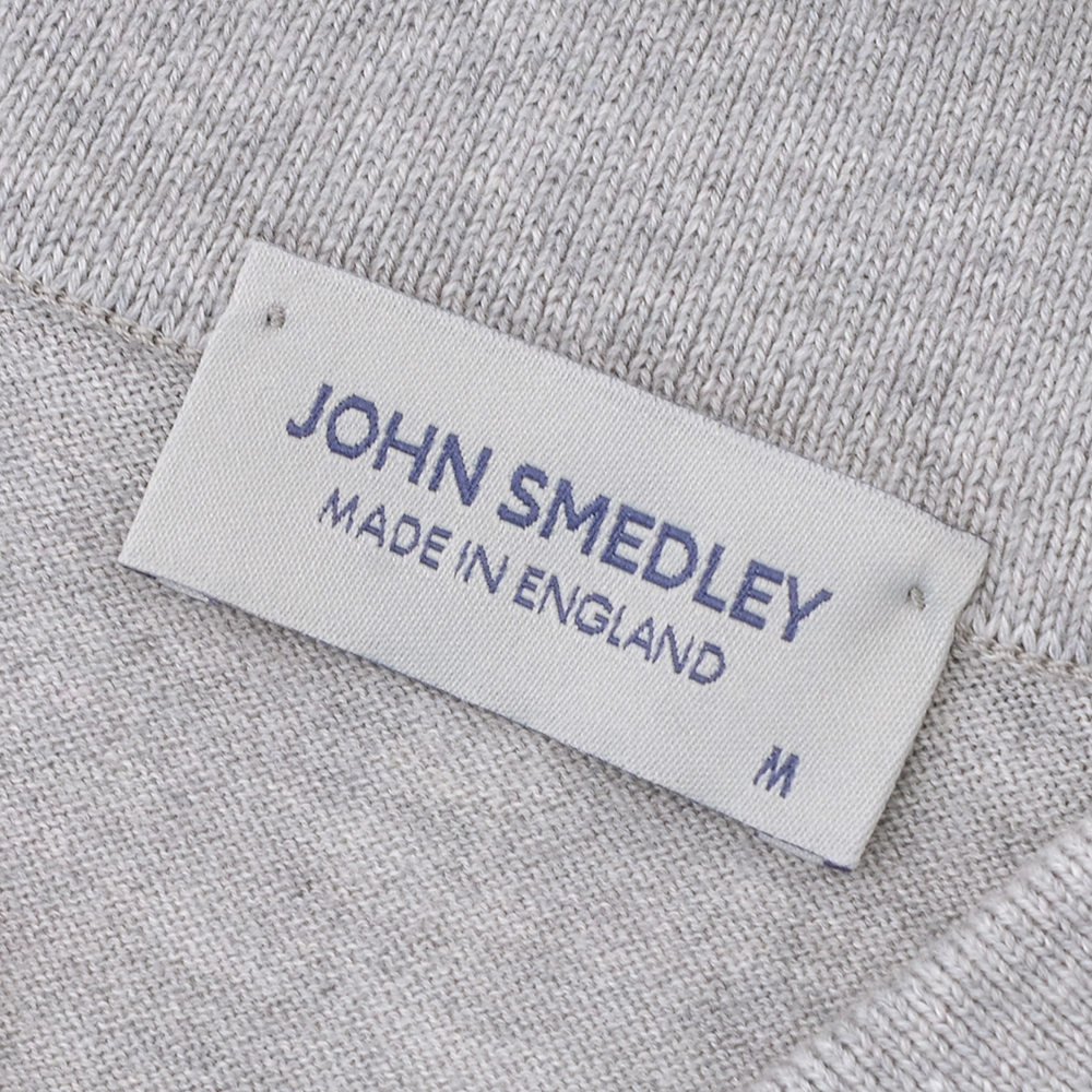 ジョンスメドレー JOHN SMEDLEY 半袖ニットポロシャツ メンズ ISIS 3つ釦仕様 シーアイランドコットン ライトグレー 30ゲージ イージーフィット 国内正規品_8
