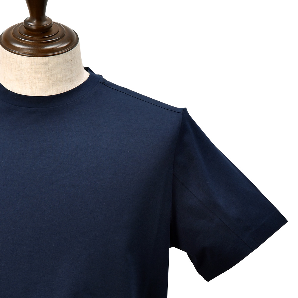 ヘルノ HERNO 半袖Tシャツ メンズ クルーネックカットソー コットンジャージー ネイビー  圧着テープ仕様 国内正規品 でらでら 公式ブランド｜deradera｜07