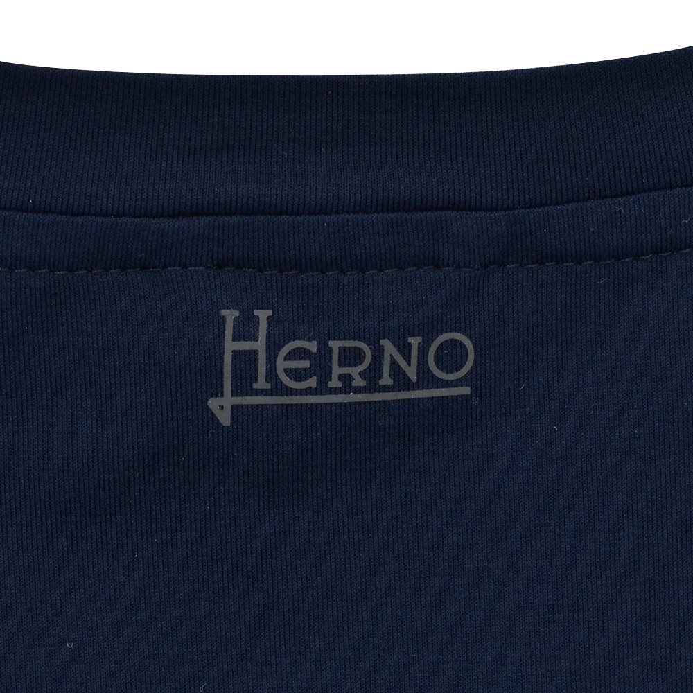 ヘルノ HERNO 半袖Tシャツ メンズ クルーネックカットソー コットンジャージー ネイビー  圧着テープ仕様 国内正規品 でらでら 公式ブランド｜deradera｜08