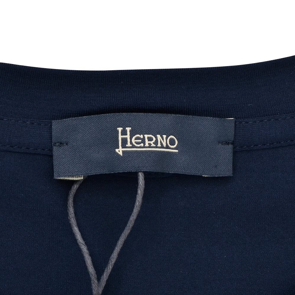 ヘルノ HERNO 半袖Tシャツ メンズ クルーネックカットソー コットンジャージー ネイビー  圧着テープ仕様 国内正規品 でらでら 公式ブランド｜deradera｜09