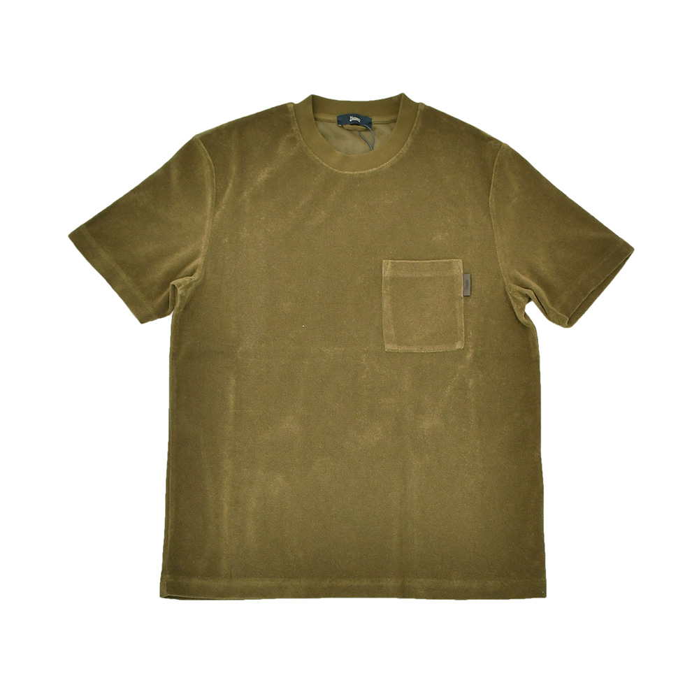 HERNO（ヘルノ） パイルカットソー メンズ JG000226U カーキ 半袖T 