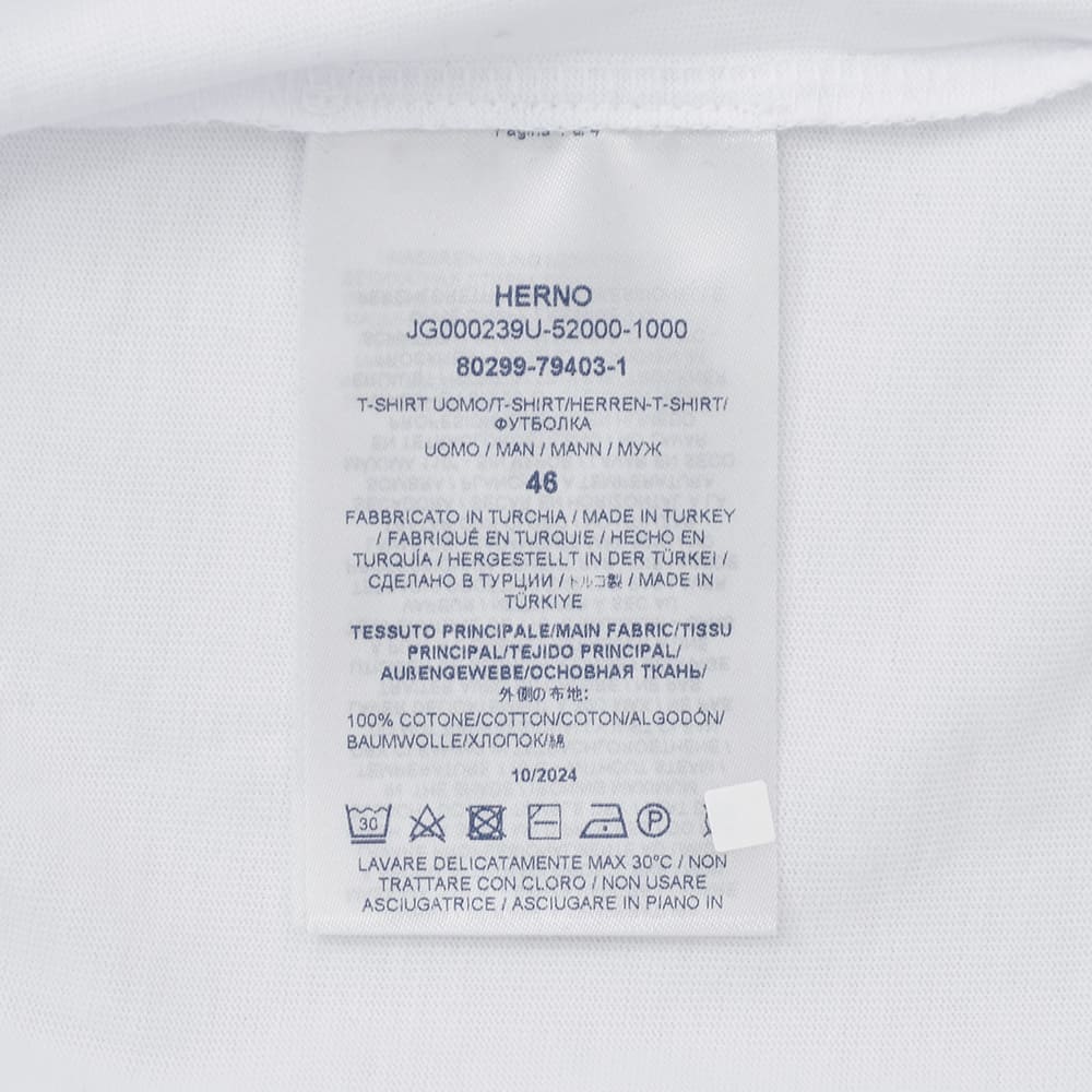 HERNO（ヘルノ） 半袖Tシャツ メンズ クルーネックカットソー 同色ロゴ