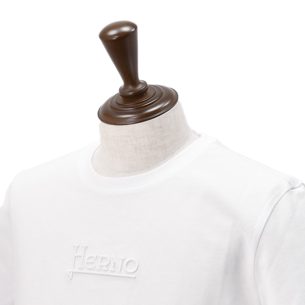 HERNO（ヘルノ） 半袖Tシャツ メンズ クルーネックカットソー 同色ロゴ