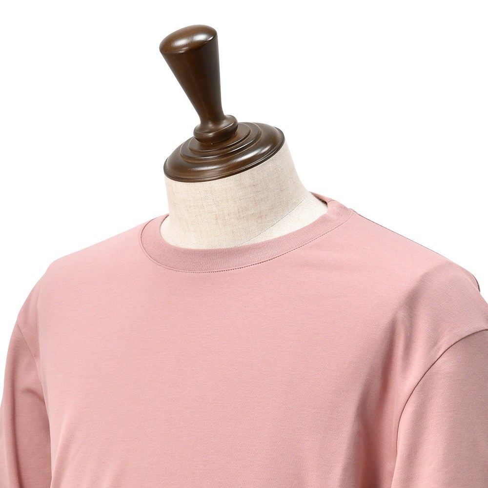 ヘルノ リゾート HERNO RESORT 長袖Tシャツ メンズ クルーネック コットンジャージー 左袖ロゴプリント ピンク 国内正規品 でらでら 公式ブランド｜deradera｜03