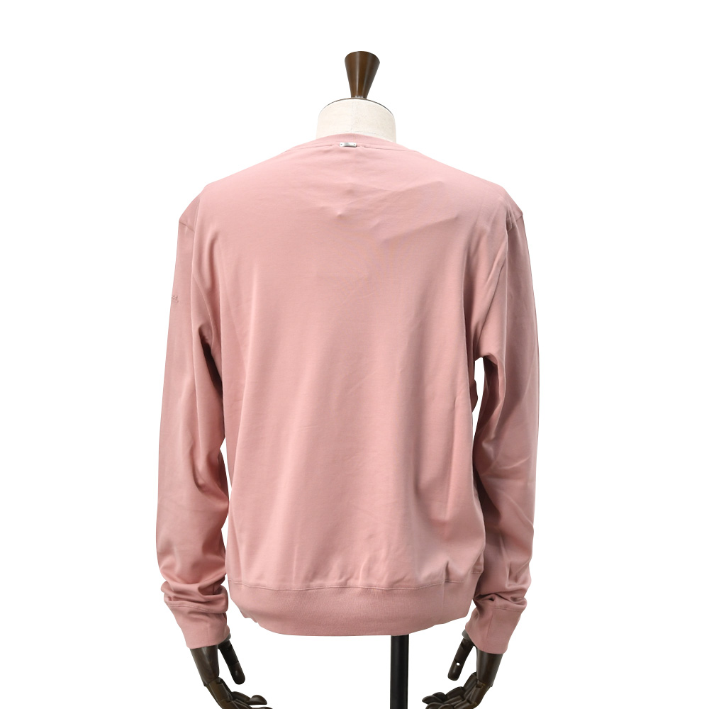 ヘルノ リゾート HERNO RESORT 長袖Tシャツ メンズ クルーネック コットンジャージー 左袖ロゴプリント ピンク 国内正規品 でらでら 公式ブランド｜deradera｜06