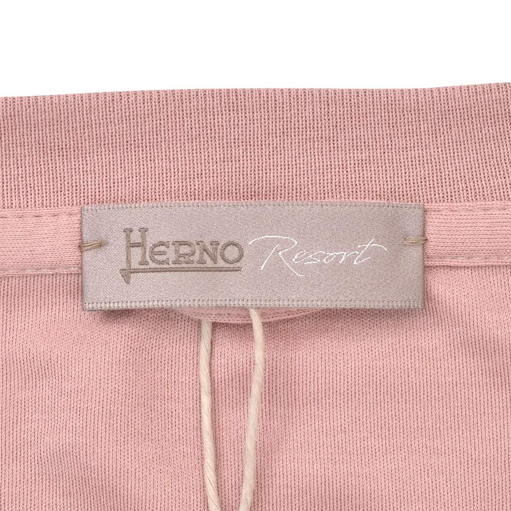 ヘルノ リゾート HERNO RESORT 長袖Tシャツ メンズ クルーネック コットンジャージー 左袖ロゴプリント ピンク 国内正規品 でらでら 公式ブランド｜deradera｜09