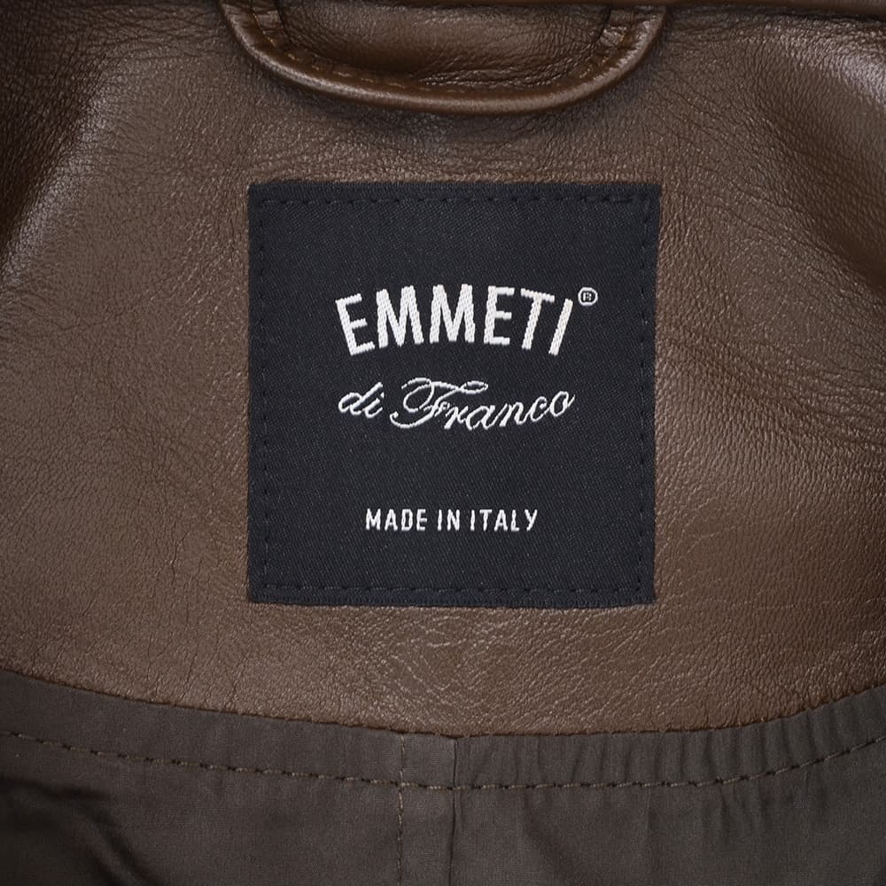 エンメティ EMMETI シングルライダースジャケット メンズ レザーブルゾン JURI ユリ　スペシャルラムナッパレザー ブラウン 茶 数量限定 国内正規品の画像