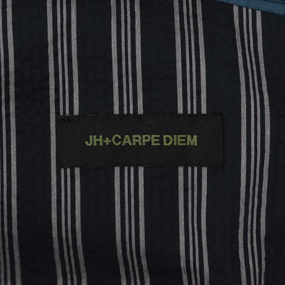 ジェイエイチ プラス カルペ ディエム JH＋CARPE DIEM セットアップ メンズ ジャケット＆テーパードパンツ シアサッカー ネイビー ストライプ柄 別注モデルの画像