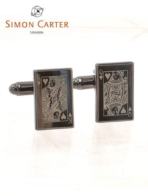 サイモンカーター SIMON CARTER カフリンクス メンズ カフス KING&amp;QUEEN トランプモチーフ シルバー 真鍮 アクセサリー イギリスブランド