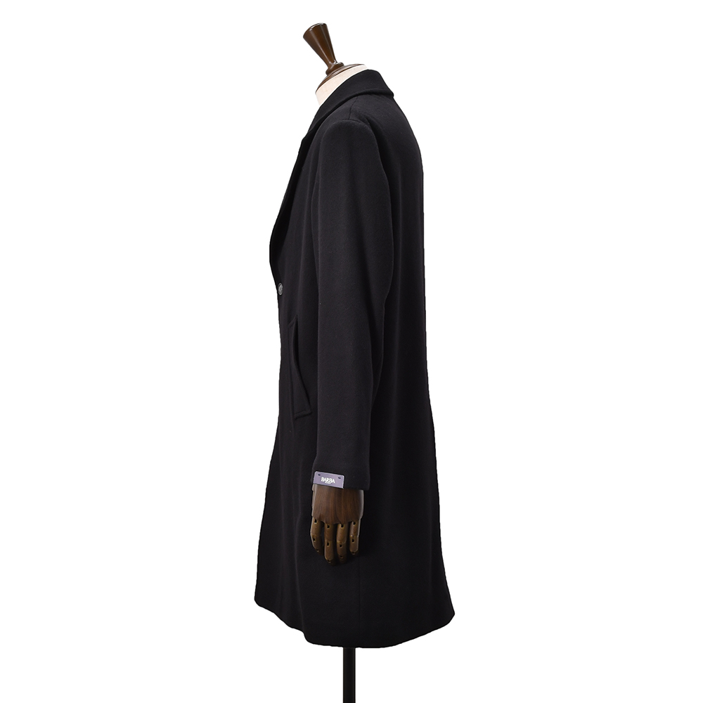 バルバ BARBA チェスターコート メンズ KOBE カシミヤ ブラック 黒