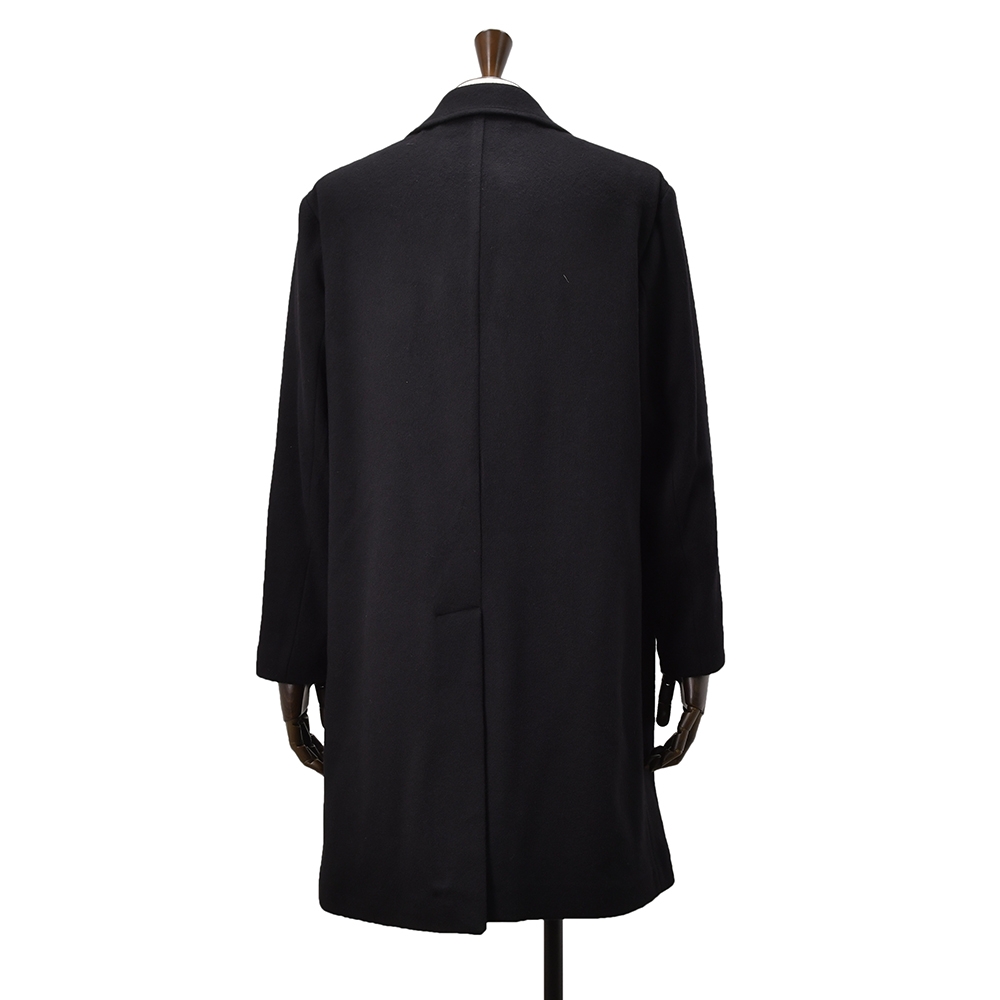 BALESTRINO カシミヤラム混 マキシ丈 ロングチェスターコート 黒 XL BALESTRINO カシミヤラム混 マキシ丈 ロングチェスターコート 黒 XL