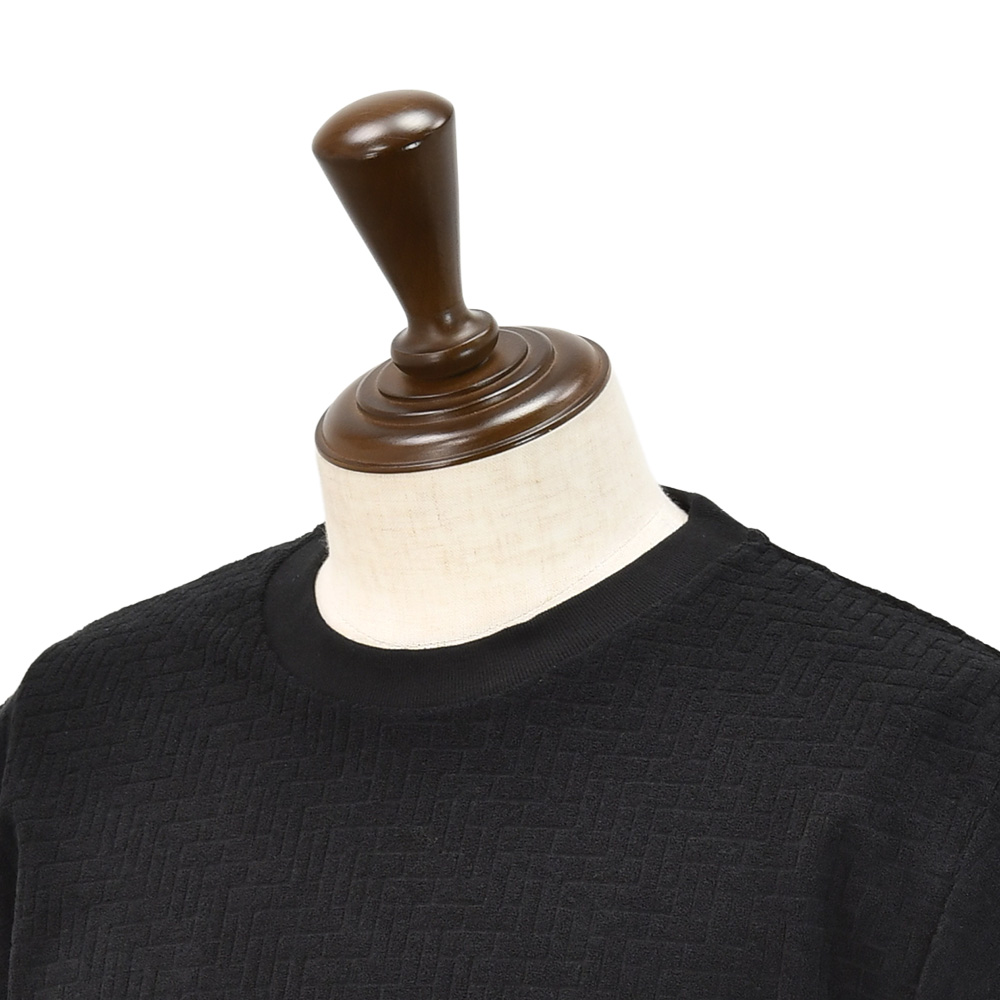 タトラス TATRAS 半袖Tシャツ メンズ ロジェーロ LOGELO クルーネックカットソー パイルジャガード生地 ブラック 黒 モノグラムパターン 国内正規品 |  | 02