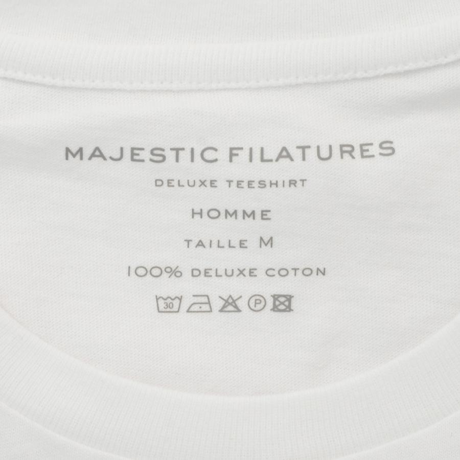 マジェスティック フィラチュール MAJESTIC FILATURES HOMME 半袖Tシャツ メンズ クルーネックカットソー オーガニックコットン ホワイト 白 国内正規品｜deradera｜08