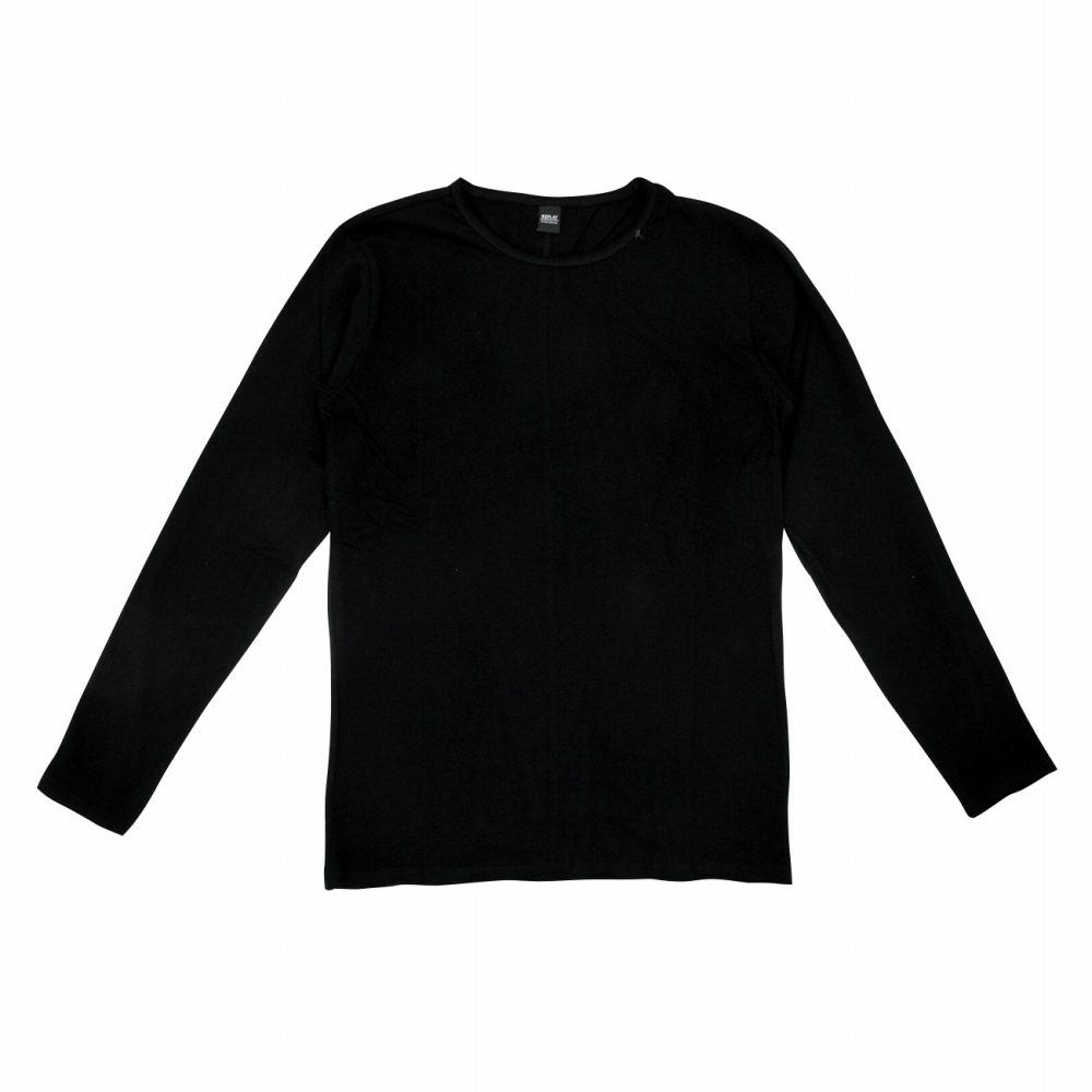 リプレイ REPLAY 長袖Tシャツ メンズ クルーネックカットソー コットン天竺 ブラック ロゴプリント ヴィンテージ加工 国内正規品 でらでら 公式ブランド｜deradera｜02