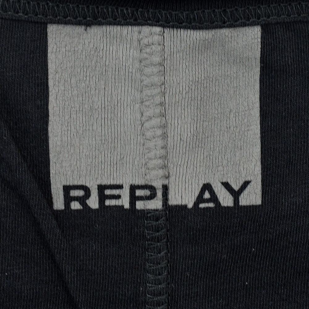 リプレイ REPLAY 長袖Tシャツ メンズ クルーネックカットソー コットン天竺 ブラック ロゴプリント ヴィンテージ加工 国内正規品 でらでら 公式ブランド｜deradera｜09