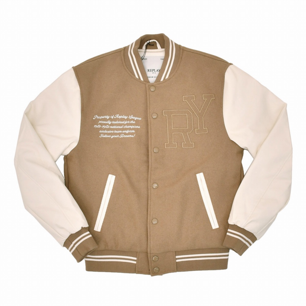リプレイ REPLAY スタジャン メンズ 中綿バーシティージャケット
