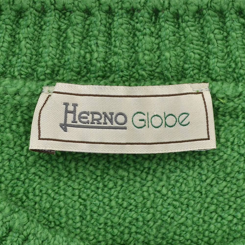 ヘルノ グローブ HERNO Globe クルーネックニット メンズ ブークレセーター グリーン コットンナイロン メッセージロゴ 国内正規品 でらでら 公式ブランド｜deradera｜08