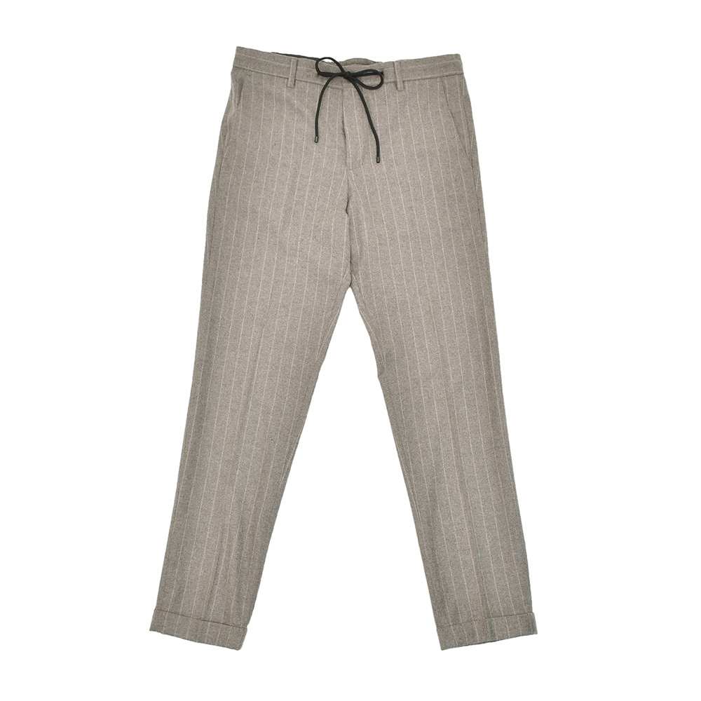 ブリリア BRIGLIA1949 イージースラックス メンズ ストライプ柄パンツ MONTREALP アクティブメリノウール グレージュ×ベージュ 国内正規品_1