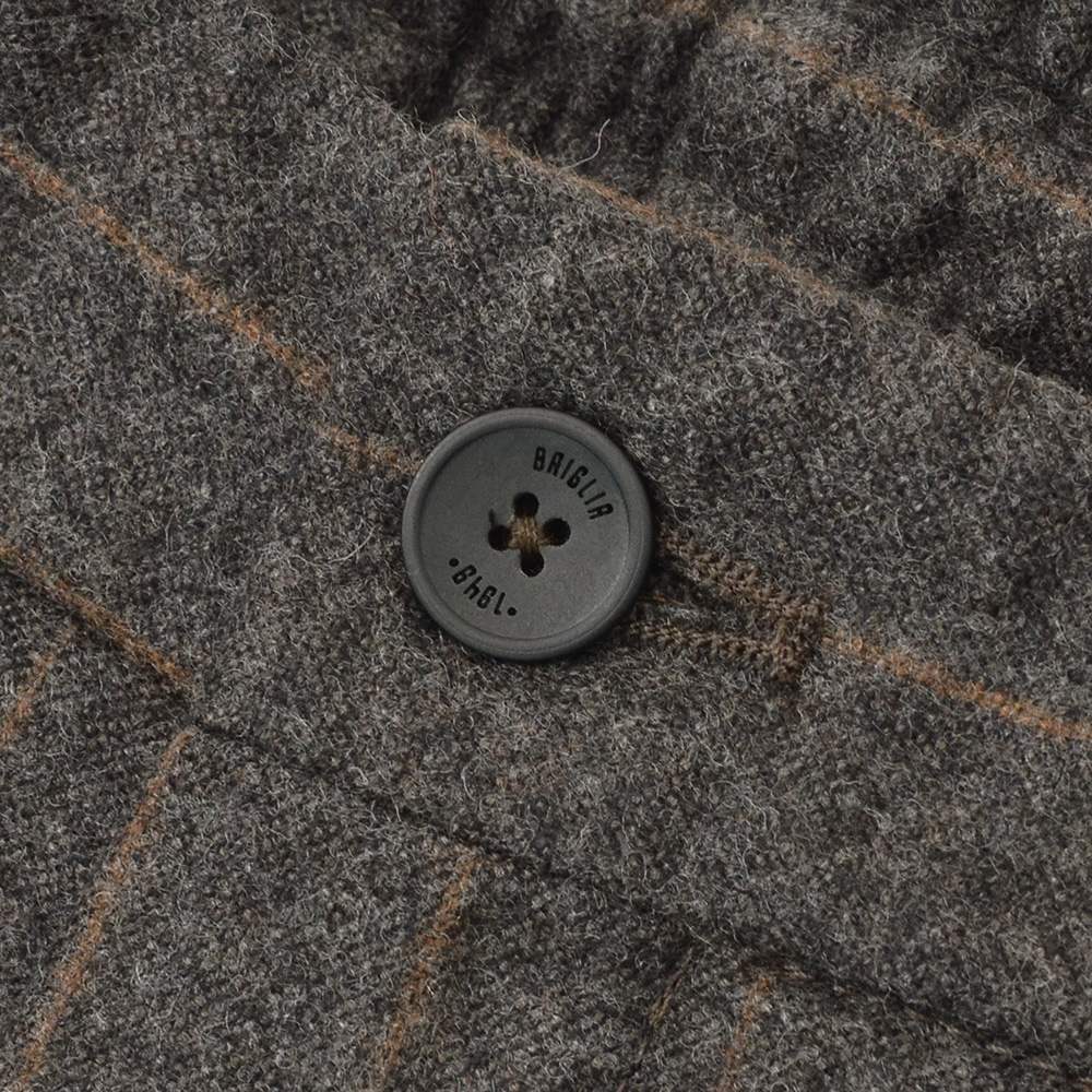 ブリリア BRIGLIA1949 イージースラックス メンズ ストライプ柄パンツ MONTREALP アクティブメリノウール チャコール×ブラウン 国内正規品_9