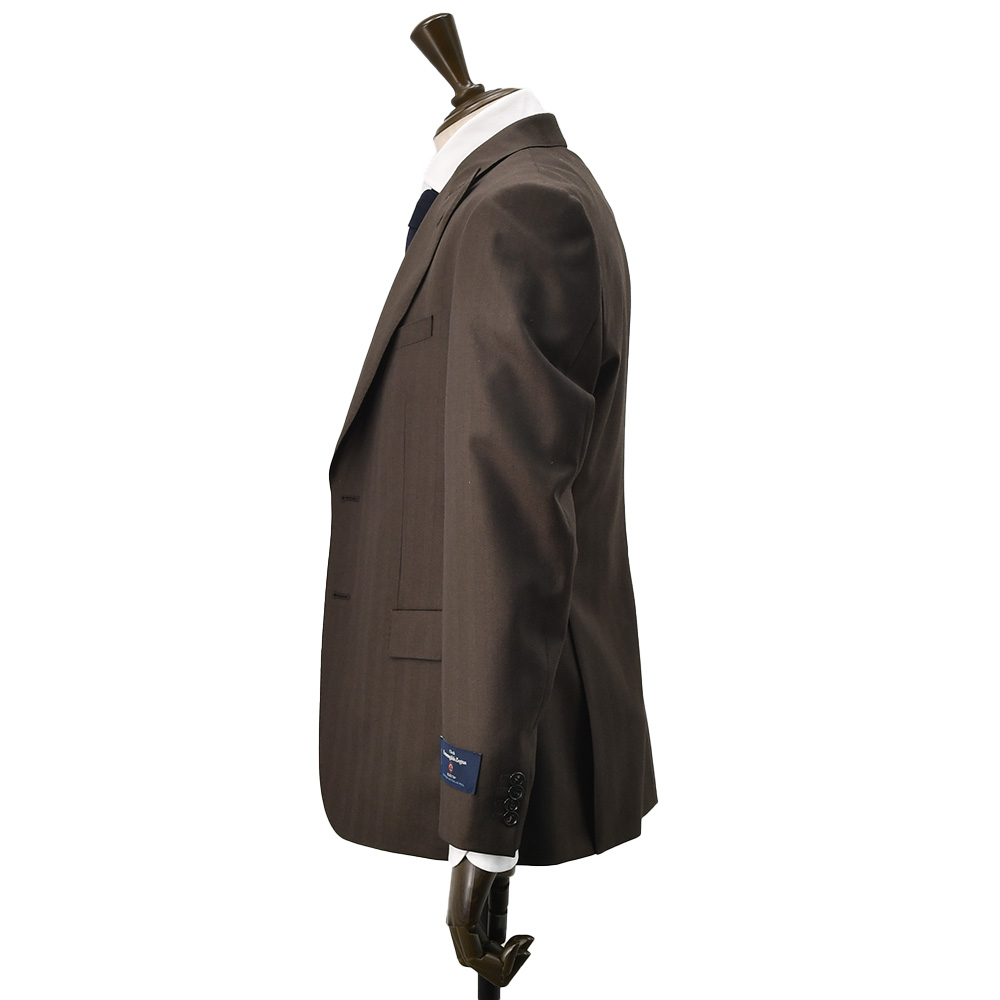 エルメネジルド ゼニア cloth by Ermenegildo Zegna スリーピーススーツ メンズ エレクタウール ヘリンボン柄 ブラウン スペルラティボ 日本製の画像