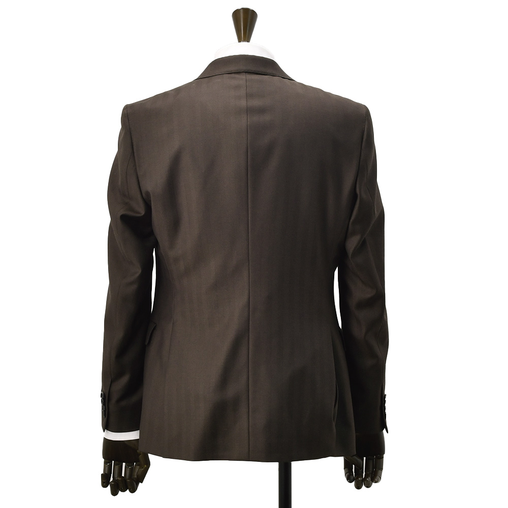 エルメネジルド ゼニア cloth by Ermenegildo Zegna スリーピーススーツ メンズ エレクタウール ヘリンボン柄 ブラウン スペルラティボ 日本製の画像