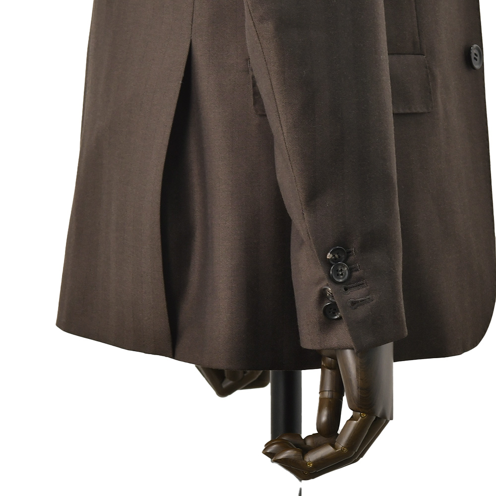 エルメネジルド ゼニア cloth by Ermenegildo Zegna スリーピーススーツ メンズ エレクタウール ヘリンボン柄 ブラウン スペルラティボ 日本製の画像