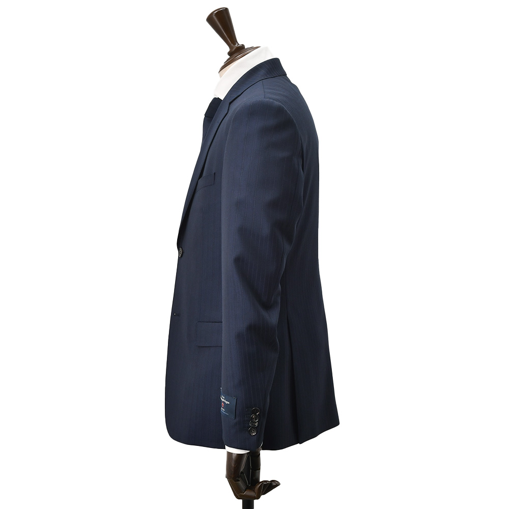 エルメネジルド ゼニア cloth by Ermenegildo Zegna シングルスーツ メンズ エレクタウール生地 ELECTA ピンストライプ柄 ネイビー スペルラティボ 日本製の画像
