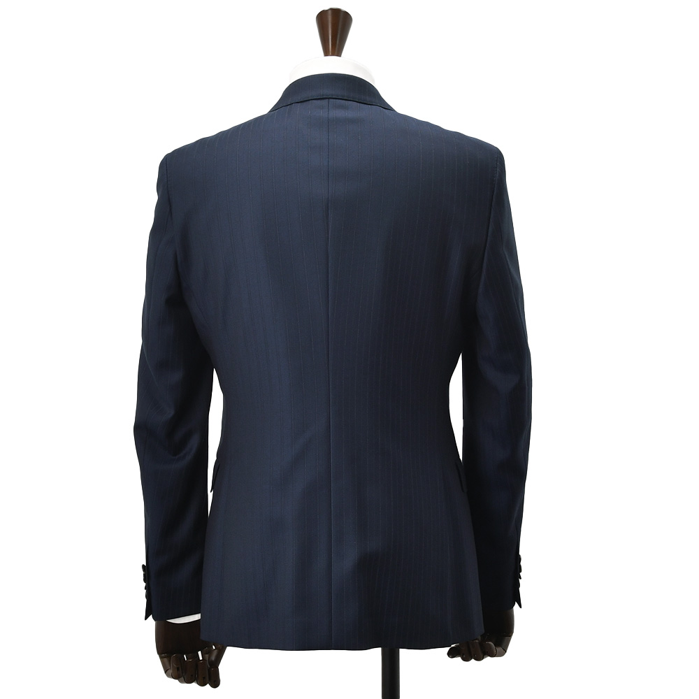 エルメネジルド ゼニア cloth by Ermenegildo Zegna シングルスーツ メンズ エレクタウール生地 ELECTA ピンストライプ柄 ネイビー スペルラティボ 日本製の画像