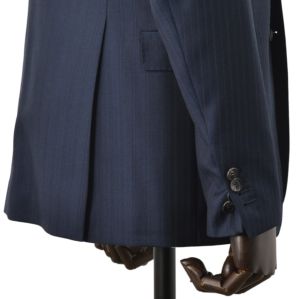エルメネジルド ゼニア cloth by Ermenegildo Zegna シングルスーツ メンズ エレクタウール生地 ELECTA ピンストライプ柄 ネイビー スペルラティボ 日本製の画像