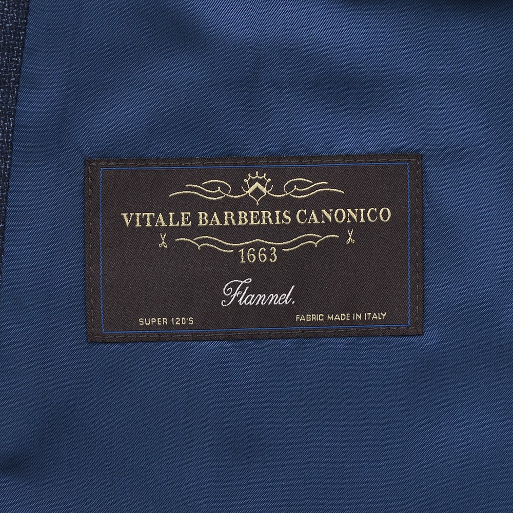 ヴィターレ バルベリス カノニコ VITALE BARBERIS CANONICO シングルスーツ メンズ ウールフランネル Flannel ネイビー 紺 グレンチェック スペルラティボの画像