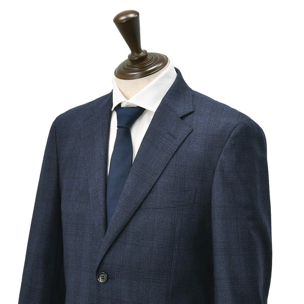 ヴィターレ バルベリス カノニコ VITALE BARBERIS CANONICO シングルスーツ メンズ ウールフランネル Flannel ネイビー 紺 グレンチェック スペルラティボの画像