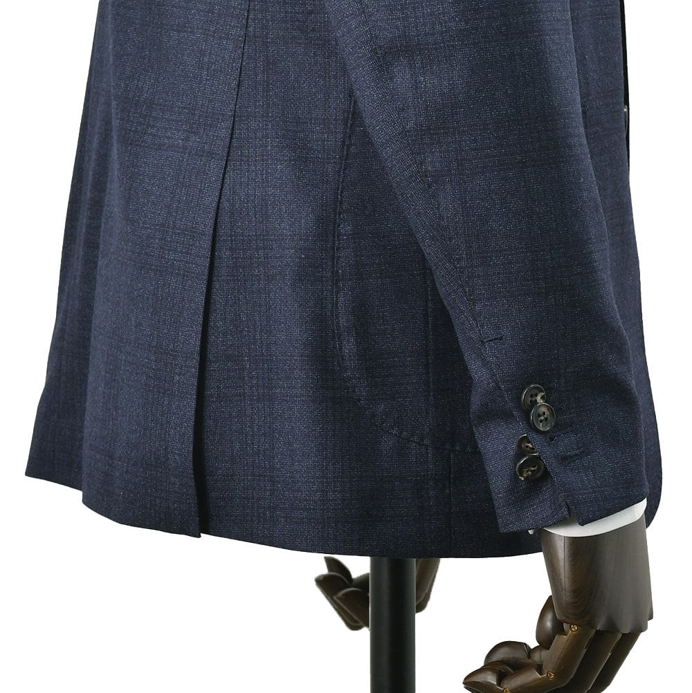 ヴィターレ バルベリス カノニコ VITALE BARBERIS CANONICO シングルスーツ メンズ ウールフランネル Flannel ネイビー 紺 グレンチェック スペルラティボの画像