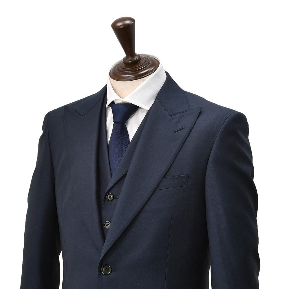 美品　ゼニア生地　SIMPLICITE スーツ　スリーピース　ネイビー　Lぐらい エルメネジルド ゼニア cloth by Ermenegildo Zegna スリーピース