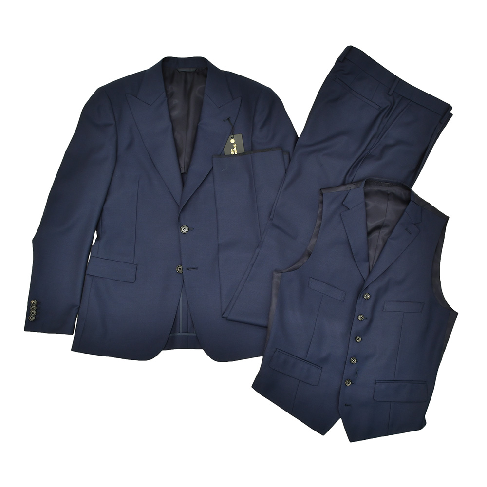 ERMENEGILDO ZEGNA素材使用メンズスーツ　スリーピース エルメネジルド ゼニア cloth by Ermenegildo Zegna スリーピース
