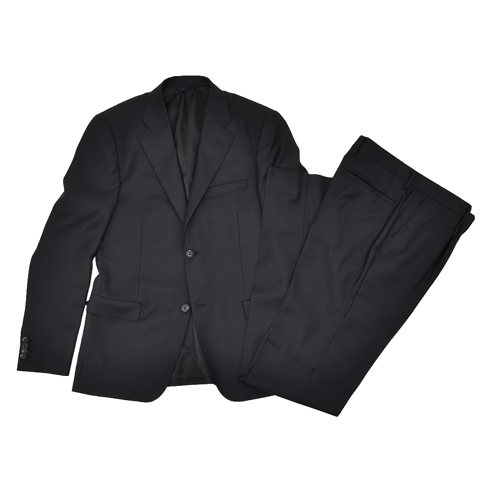 エルメネジルド ゼニア cloth by Ermenegildo Zegna シングルスーツ メンズ 1プリーツスラックス ウール生地 トラベラー ブラック 黒 スペルラティボの画像