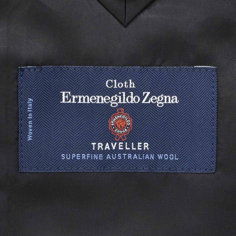 エルメネジルド ゼニア cloth by Ermenegildo Zegna シングルスーツ メンズ 1プリーツスラックス ウール生地 トラベラー ブラック 黒 スペルラティボの画像