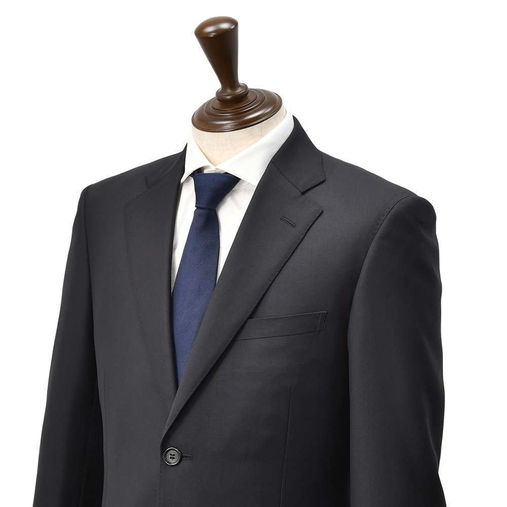 エルメネジルド ゼニア cloth by Ermenegildo Zegna シングルスーツ メンズ 1プリーツスラックス ウール生地 トラベラー ブラック 黒 スペルラティボの画像